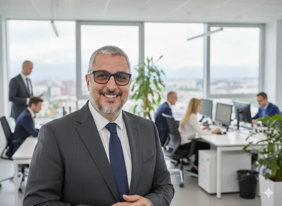 Emiliano Frascaro in ufficio